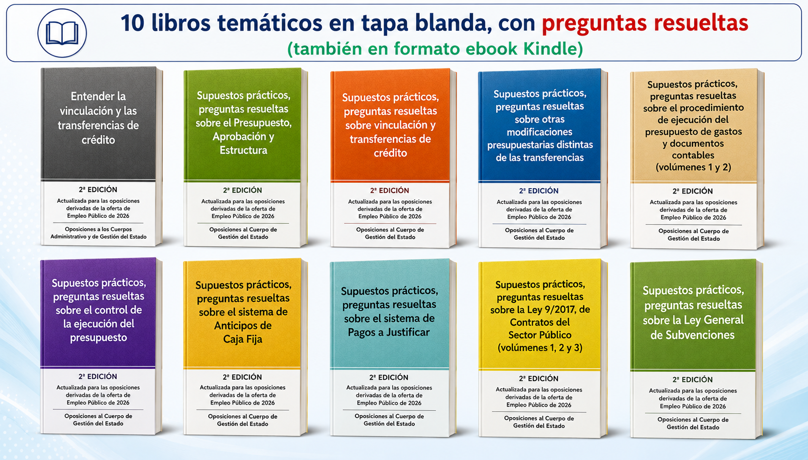 10 libros temáticos de supuestos prácticos de gestión